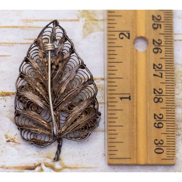 Vintage Intricate Leaf Abstract Brooch - BR1 - Picture 3 of 3